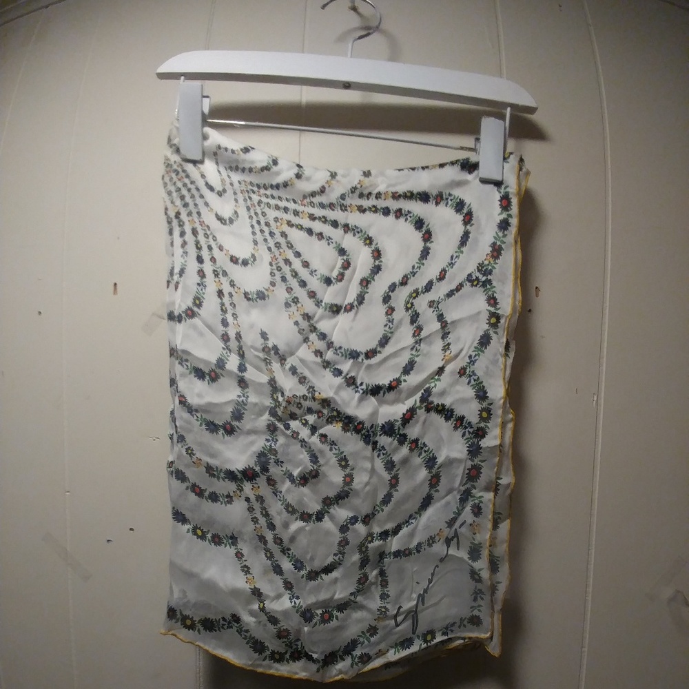 Givenchy 100%Silk Flower Pattern Scarf